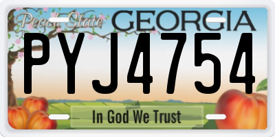 GA license plate PYJ4754