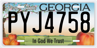 GA license plate PYJ4758