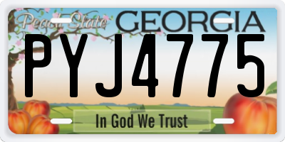 GA license plate PYJ4775
