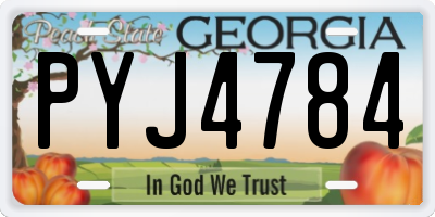 GA license plate PYJ4784