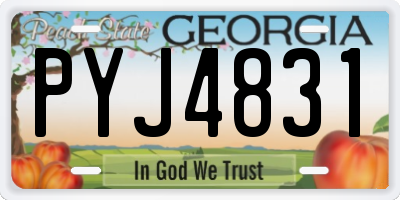 GA license plate PYJ4831