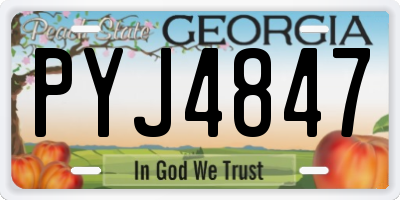 GA license plate PYJ4847