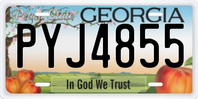 GA license plate PYJ4855
