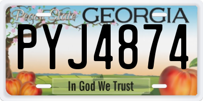 GA license plate PYJ4874