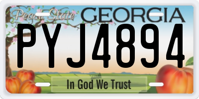 GA license plate PYJ4894