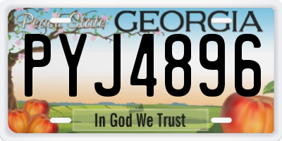 GA license plate PYJ4896