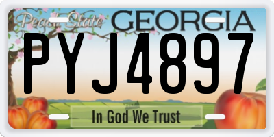 GA license plate PYJ4897