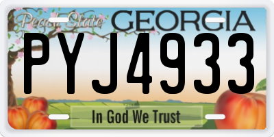 GA license plate PYJ4933