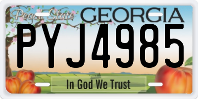 GA license plate PYJ4985