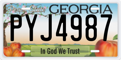 GA license plate PYJ4987