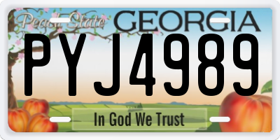 GA license plate PYJ4989