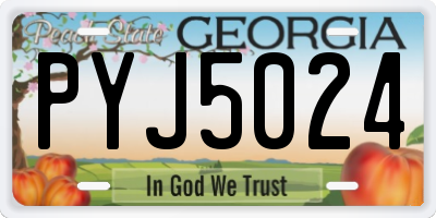 GA license plate PYJ5024
