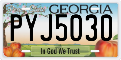 GA license plate PYJ5030