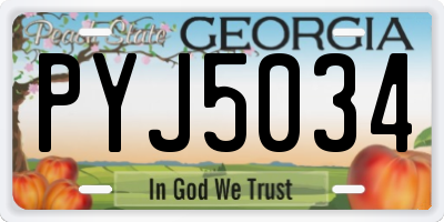 GA license plate PYJ5034