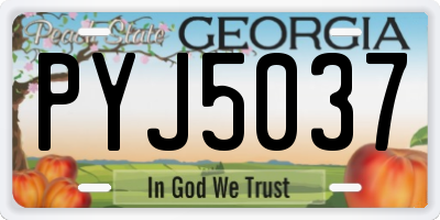 GA license plate PYJ5037