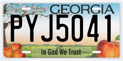 GA license plate PYJ5041
