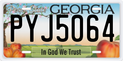 GA license plate PYJ5064