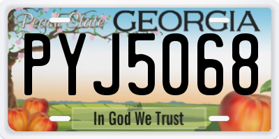 GA license plate PYJ5068