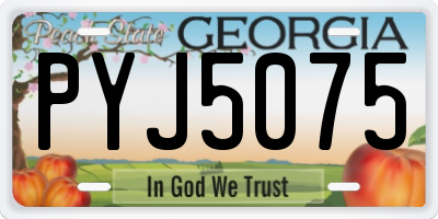 GA license plate PYJ5075