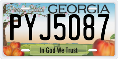 GA license plate PYJ5087