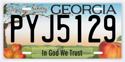GA license plate PYJ5129