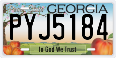 GA license plate PYJ5184