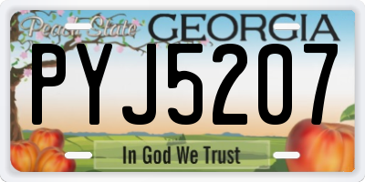 GA license plate PYJ5207