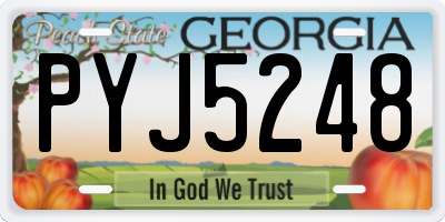 GA license plate PYJ5248
