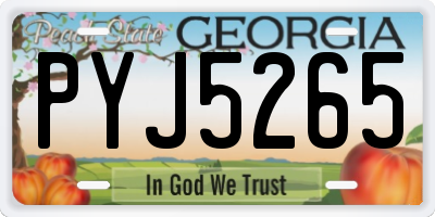 GA license plate PYJ5265