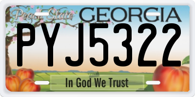 GA license plate PYJ5322