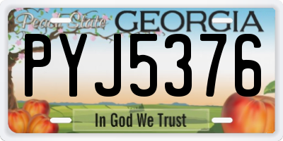 GA license plate PYJ5376