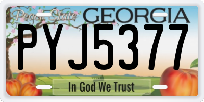 GA license plate PYJ5377