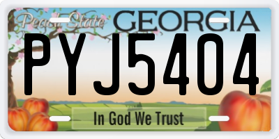 GA license plate PYJ5404