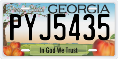 GA license plate PYJ5435