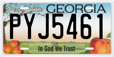 GA license plate PYJ5461