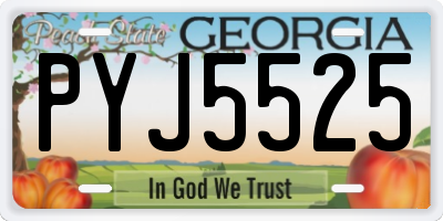 GA license plate PYJ5525