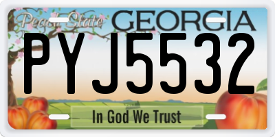GA license plate PYJ5532