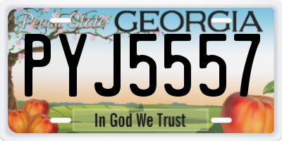 GA license plate PYJ5557