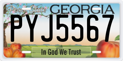 GA license plate PYJ5567