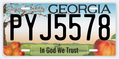 GA license plate PYJ5578