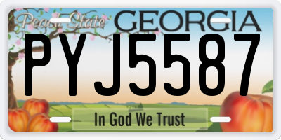 GA license plate PYJ5587
