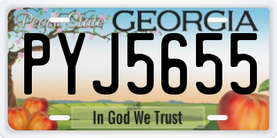 GA license plate PYJ5655