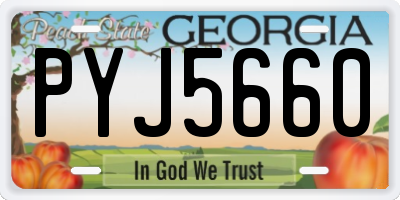 GA license plate PYJ5660