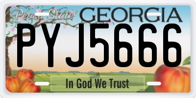 GA license plate PYJ5666