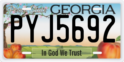 GA license plate PYJ5692