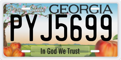 GA license plate PYJ5699