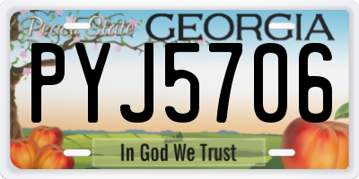 GA license plate PYJ5706