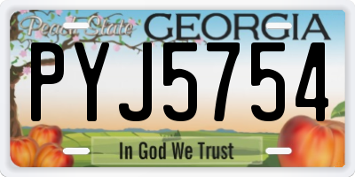 GA license plate PYJ5754