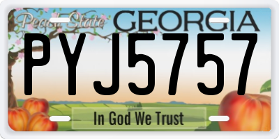 GA license plate PYJ5757