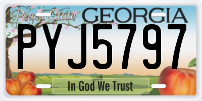 GA license plate PYJ5797